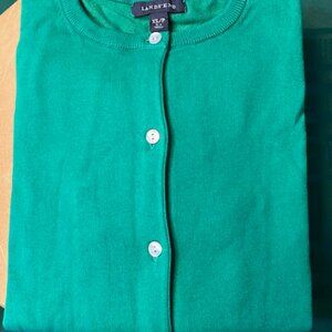 Lands' End Women's Green Button Down Cardigan size XS/P